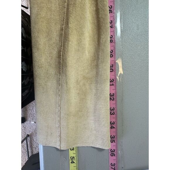 Coldwater Creek 100% Suede Leather Jacket Women's Large Tan Long Western *READ* - Picture 10 of 11